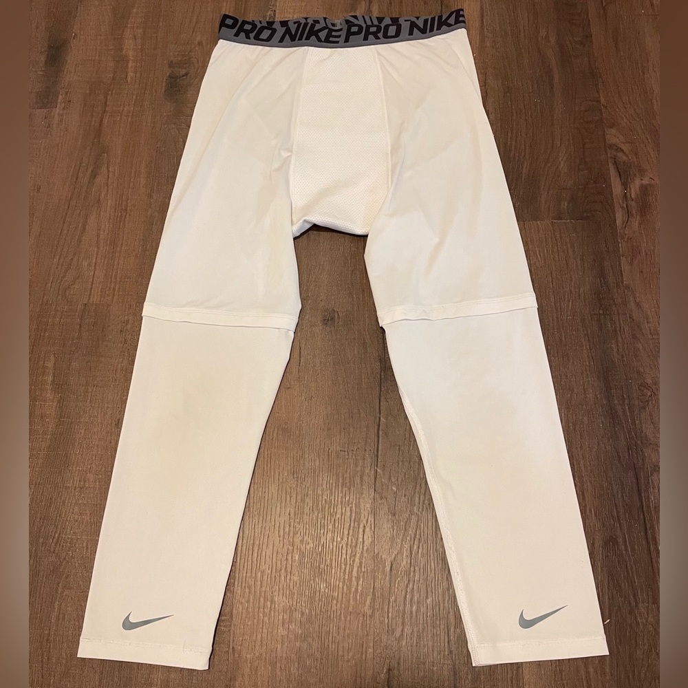 Nike Pro Dri-Fit White 3/4 Compression Tights Sz( XL-T)